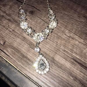 Faux diamond necklace